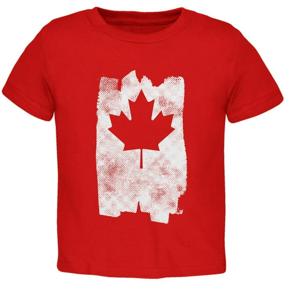 Graffiti Maple Leaf Canadian Flag Toddler T Shirt Red 4T