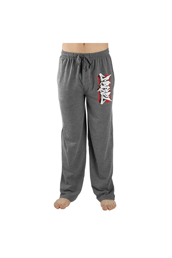 Graffiti Marvel Comic Book Graphic Print Mens Grey Sleep Pajama Pants-S