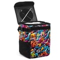thumbnail image 1 of Graffiti Mini Trash Can Car Garbage Can Car Trash Can - Foldable with Lid, Leak-Proof, Hanging Storage Bag, 1 of 6
