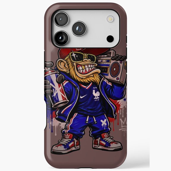 Graffiti Monkey Boombox Spray Can Hip Hop for iPhone Case 11 through 17 Pro Max