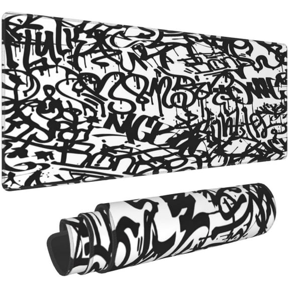 Graffiti Mouse Pad, Large Big Gaming Mouse Pad Desk Pad, Mousepad with Non-Slip Rubber Base, Extended XXL Mouse Mat for Computer Laptop Office Accessories