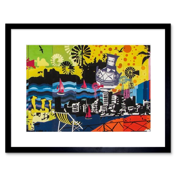 Graffiti Mural Paralimni Secondary Cyprus Framed Wall Art Print