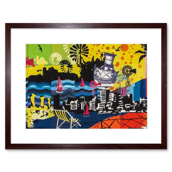 Graffiti Mural Paralimni Secondary Cyprus Framed Wall Art Print