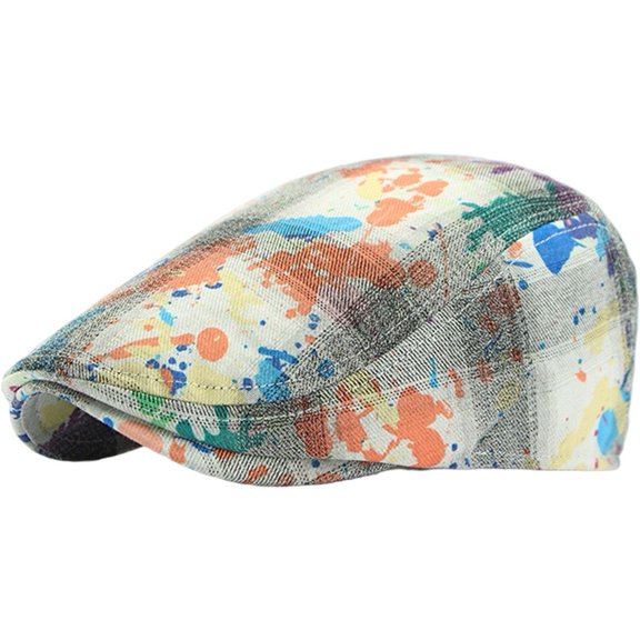 Graffiti Newsboy Hat Fashion Duckbill Hat Personality Visor Cap for Driving Golfing Hunting Fishing Outdoor Activities Accessory B
