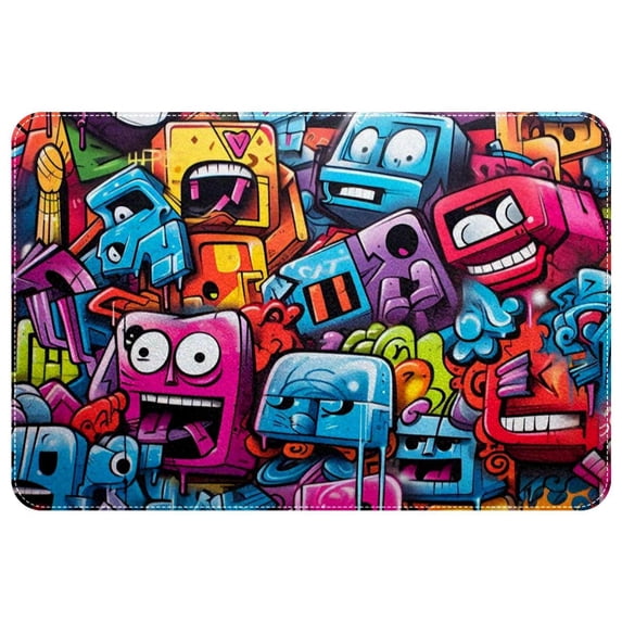 Graffiti Non-Slip Polyester Door Rug Chair Mat Kitchen Rugs, Machine Washable