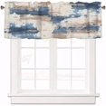 thumbnail image 1 of Graffiti Oil Painting Blue and Brown Curtain Valance for Windows Abstract Art Rod Pocket Window Treatments 1 Panel Short Curtains for Kitchen Windows Bathroom Bedroom,54 x 18 Inch, 1 of 6