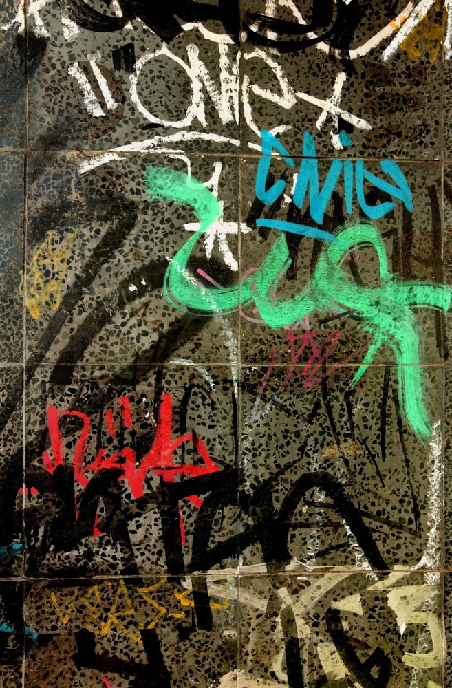 Graffiti On Wall Canvas Art - Con Tanasiuk Design Pics (11 x 17)