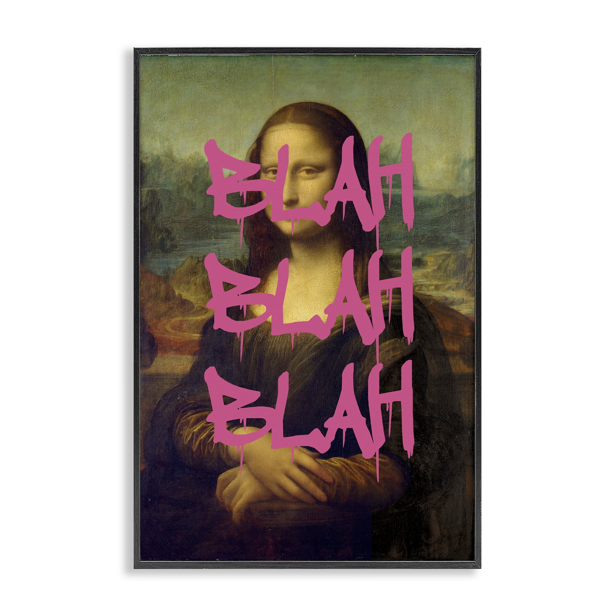 Graffiti Over Mona Lisa Black Framed Giclee Art, design by Masters Redux