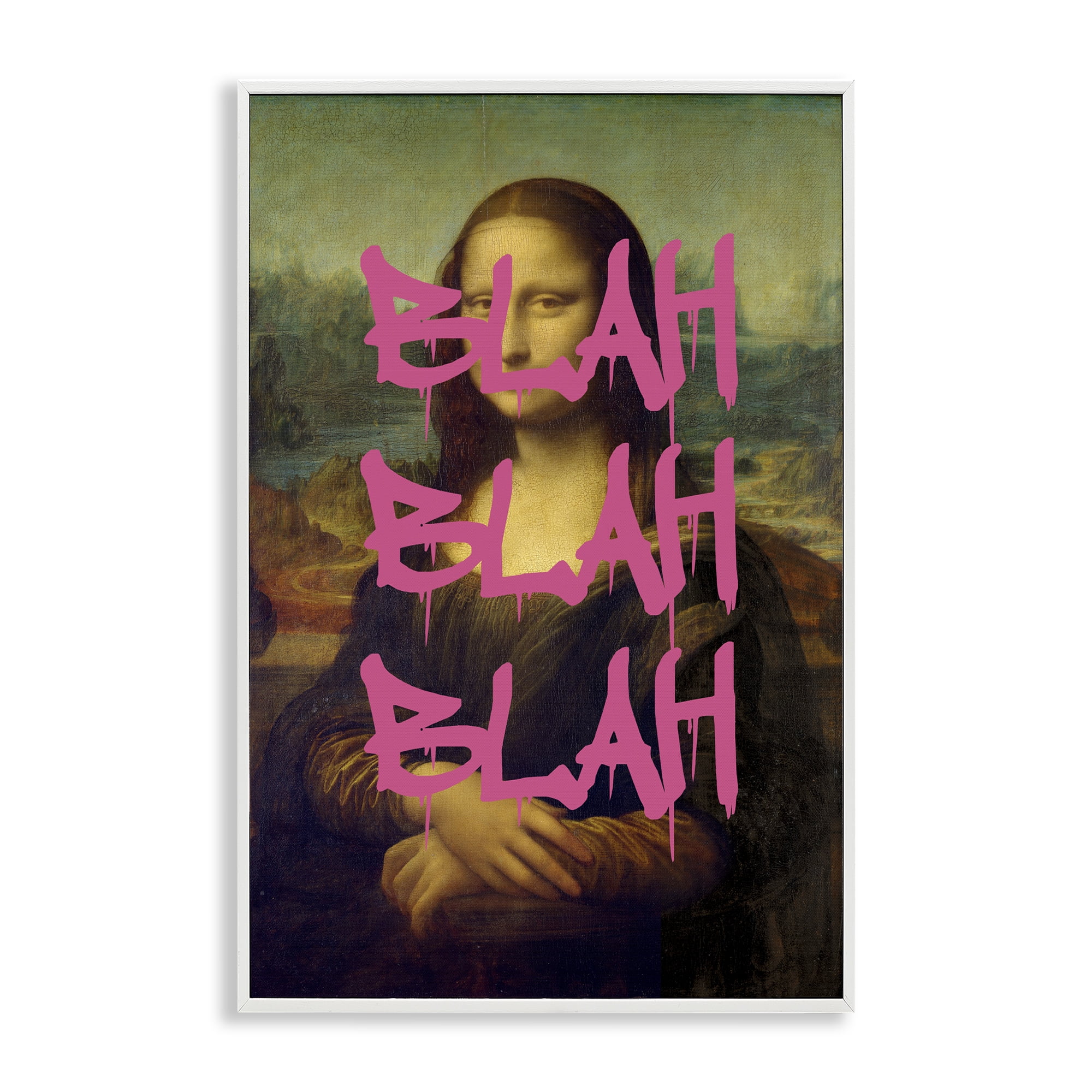 Graffiti Over Mona Lisa White Framed Giclee Art, design by Masters Redux