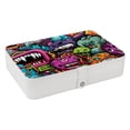 thumbnail image 1 of Graffiti PU Leather Jewelry Box Display Case with Removable Compartment and Bracelet Holder - Portable Storage Container, 1 of 6