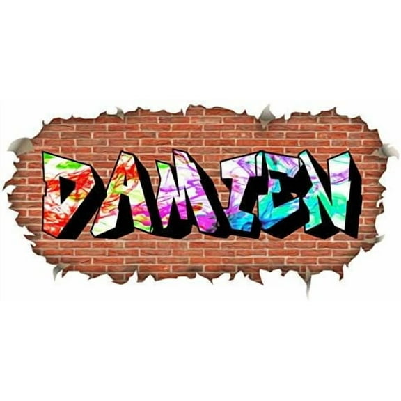 Graffiti Personalized Name Wall Decal - Custom Hip Hop Sticker Kids Peel and Stick Removable - BG05 (25" H X 50" W)