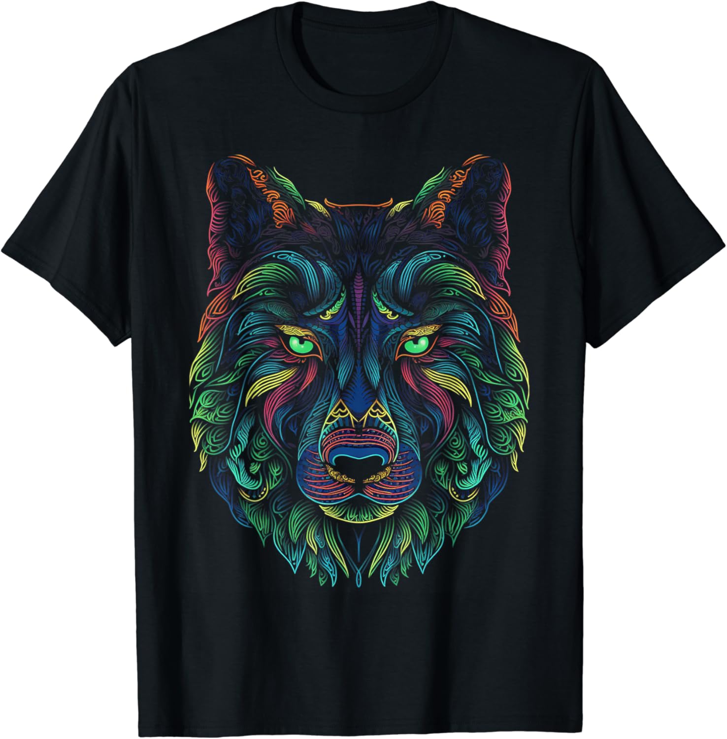 Graffiti Pop Art Of Wolf Animal Graphic Tees for Men Women TShirt