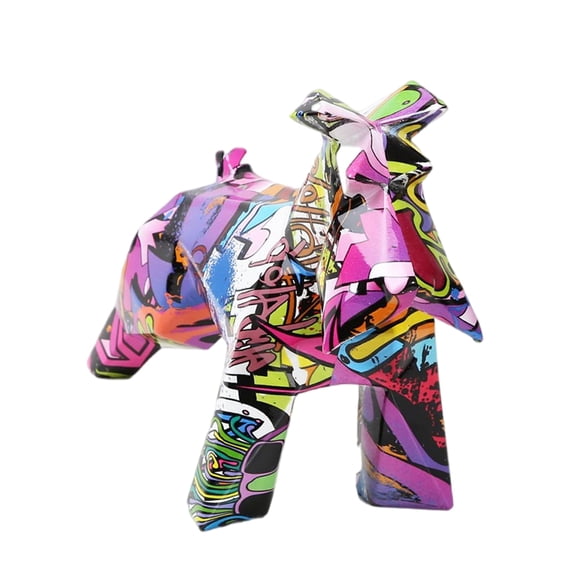 Graffiti Resin Craft Schnauzer Figurine Statue Sculpture Dog B