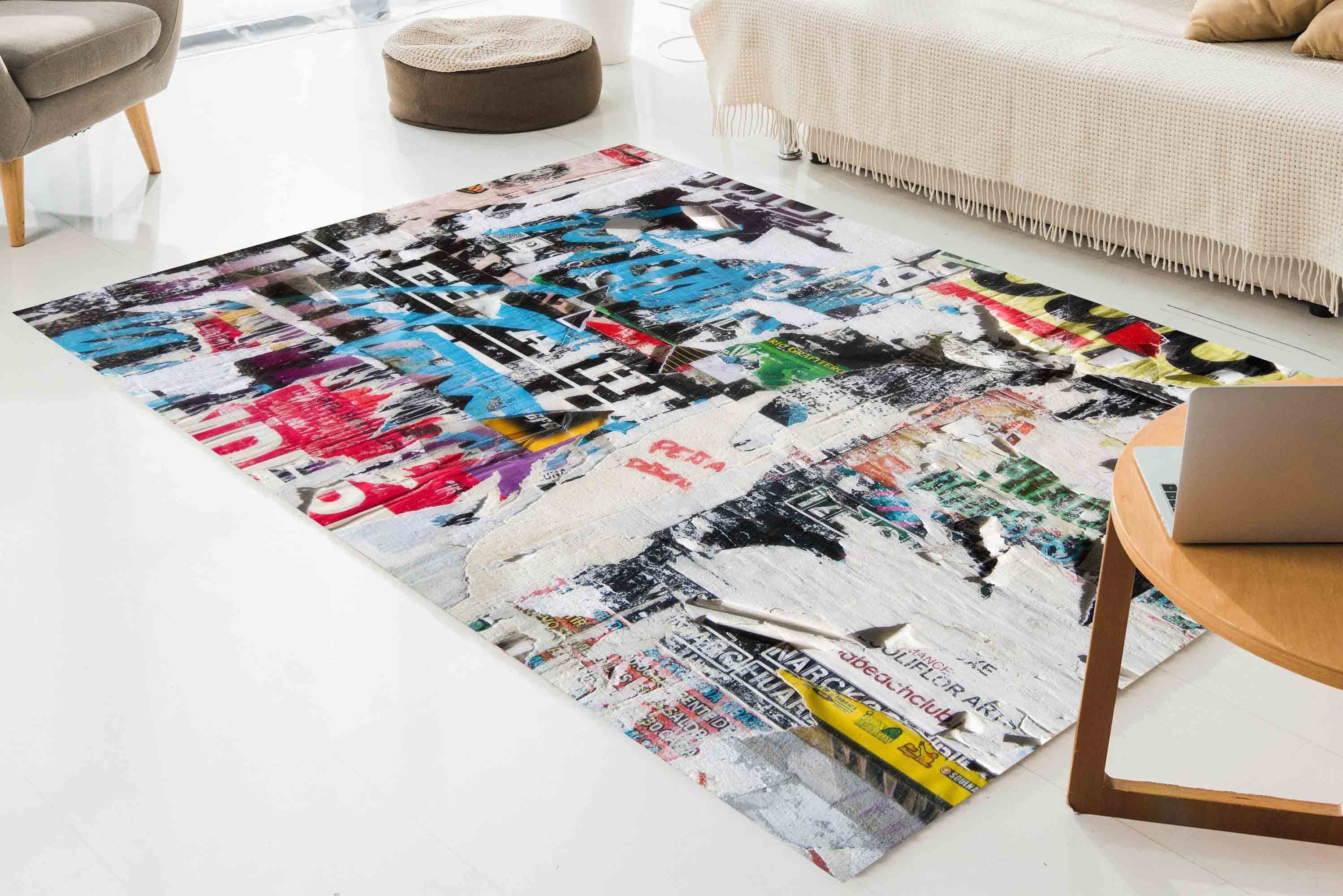 Graffiti Rugs, Colorful Rug, Street Art Rug, Boy Room Gift, Colorful ...