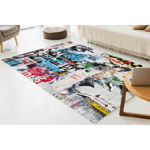 Graffiti Rugs, Colorful Rug, Street Art Rug, Boy Room Gift, Colorful Rug, Living Room Rug, Gift For Her, Rugs, Modern Rugs, Gift For Her, 5.9'x9.2' - 180x280 cm