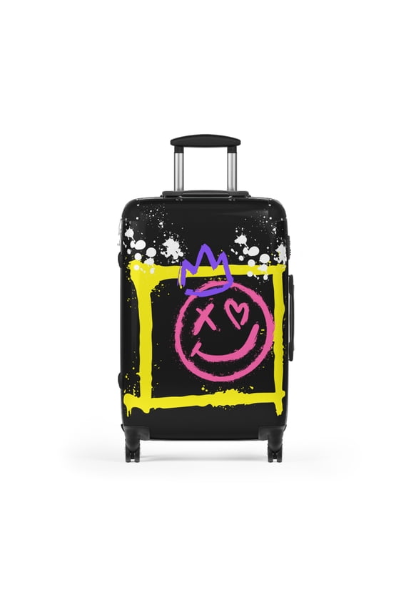 Graffiti Smiles Suitcase Luggage Trendy Aesthetic Travel Gear
