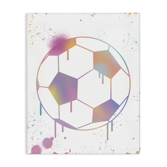 Stupell Industries Graffiti Soccer Ball Drip Canvas Wall Art, design by Marcus Prime, 40 x 30