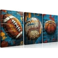 thumbnail image 1 of Graffiti Sport Canvas Wall Art Trendy Cool Pop Wall Decor Colorful American Football Baseball Basketball Posters Pictures Inspirational Painting Inspirational Boy Room Prints(Framed canvas), 1 of 6