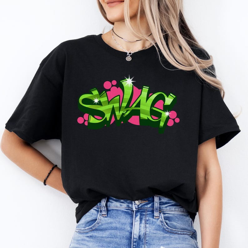 Graffiti Statement T-Shirt, Urban Swag Street Art Design, Stylish Hip ...