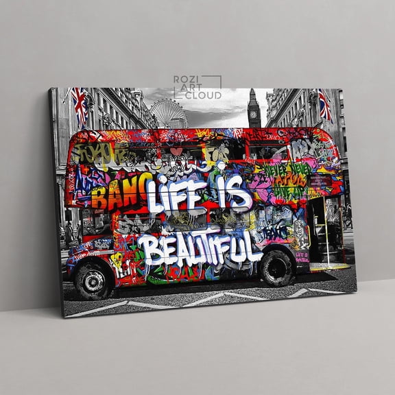 Graffiti Street Abstract Colorful Bus Motivational Art