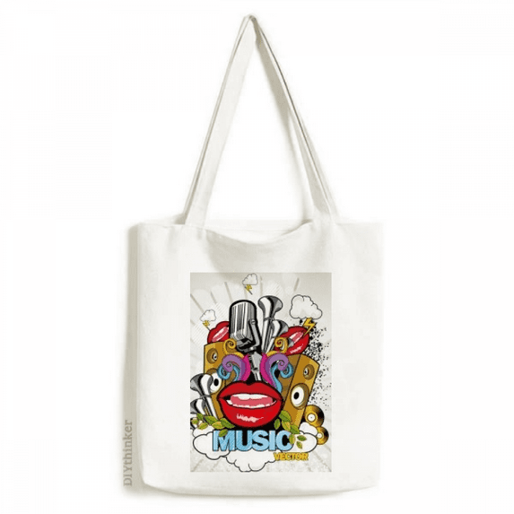 Graffiti Street Colorful Mouth Stereo Tote Canvas Bag Shopping Satchel Casual Handbag