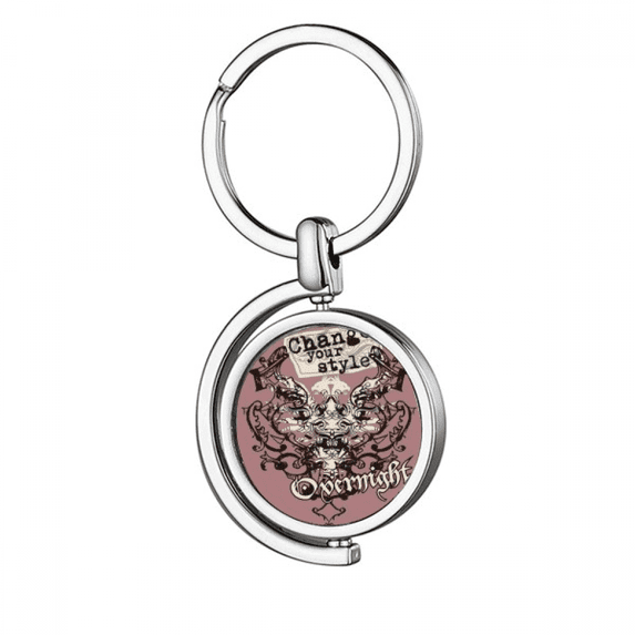 Graffiti Street Culture Change Your Style Rotating Keychain Metal Keyring Holder