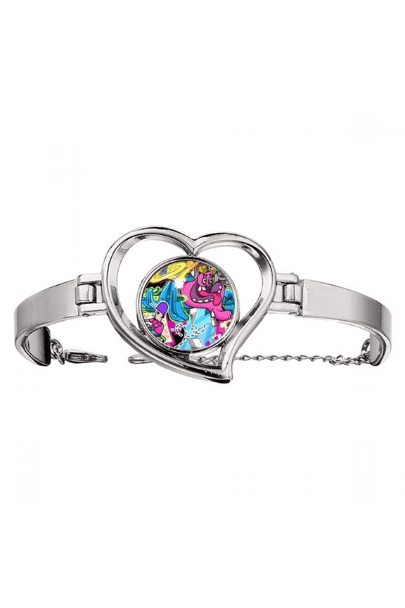 Graffiti Street Culture Colorful Monster Bracelet Heart Jewelry Wire Bangle