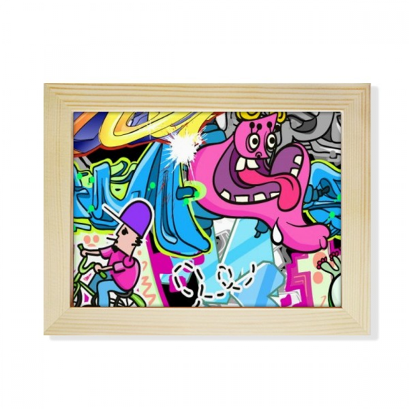 Graffiti Street Culture Colorful Monster Desktop Photo Frame Picture Art Decoration Painting 6x8 inch