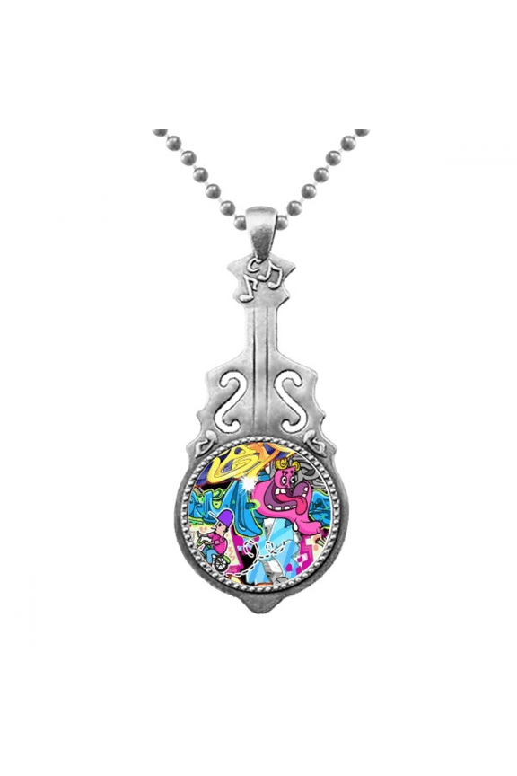 Graffiti Street Culture Colorful Monster Pendant Jewelry Music Guitar Torque Hangtag