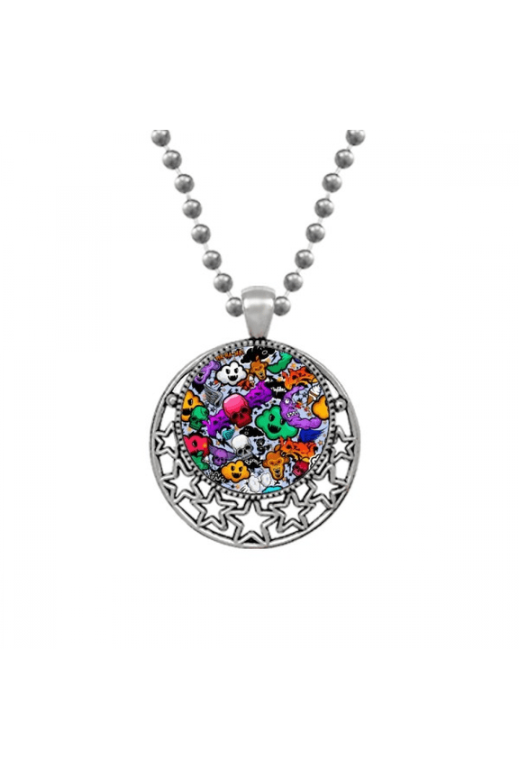 Graffiti Street Culture Colorful l Necklaces Pendant Retro Moon Stars Jewelry