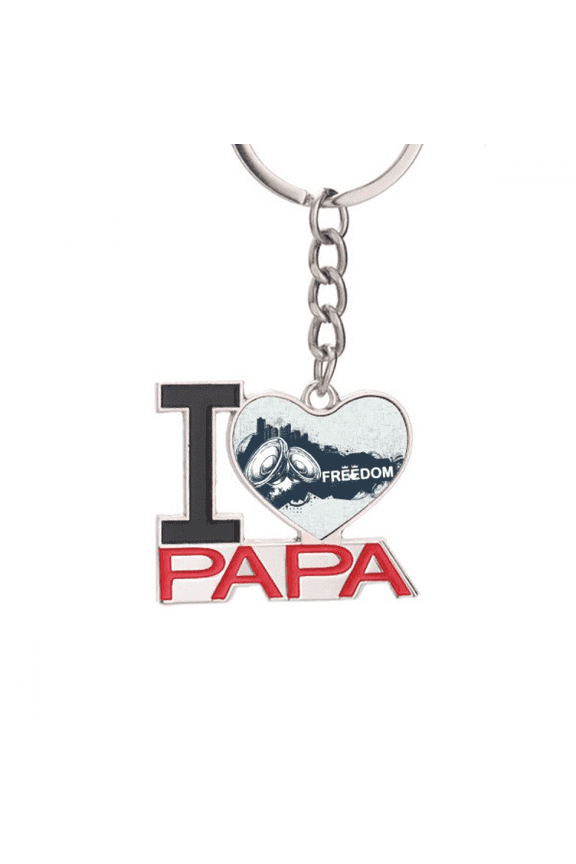 Graffiti Street Culture Hip-Hop Speaker Keychain Metal Keyring Holder Love PAPA Father