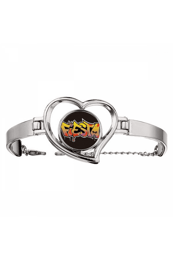 Graffiti Street Fiesta Hand-decorated Bracelet Heart Jewelry Wire Bangle
