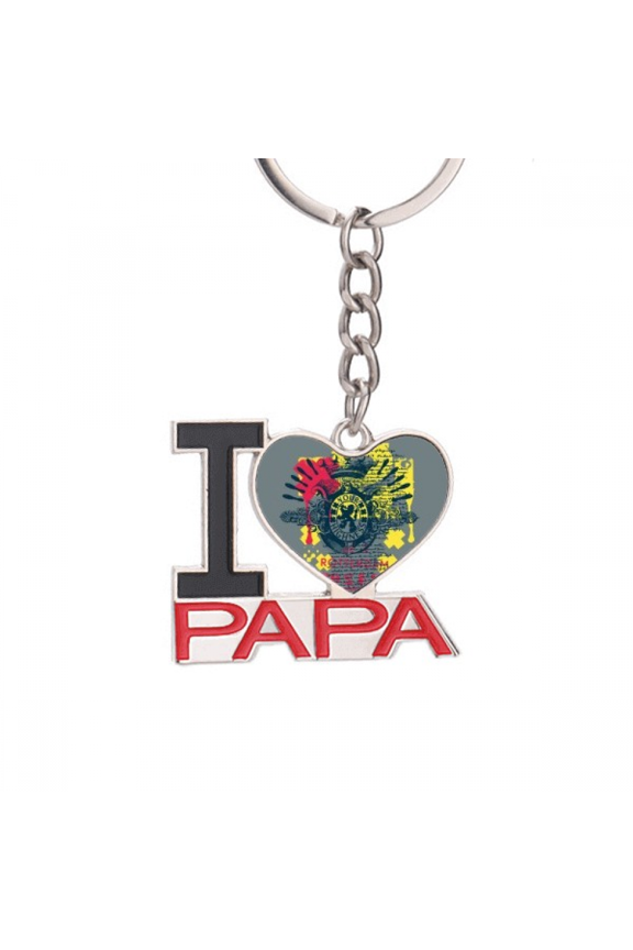 Graffiti Street Lion Crown Your Highness Keychain Metal Keyring Holder Love PAPA Father
