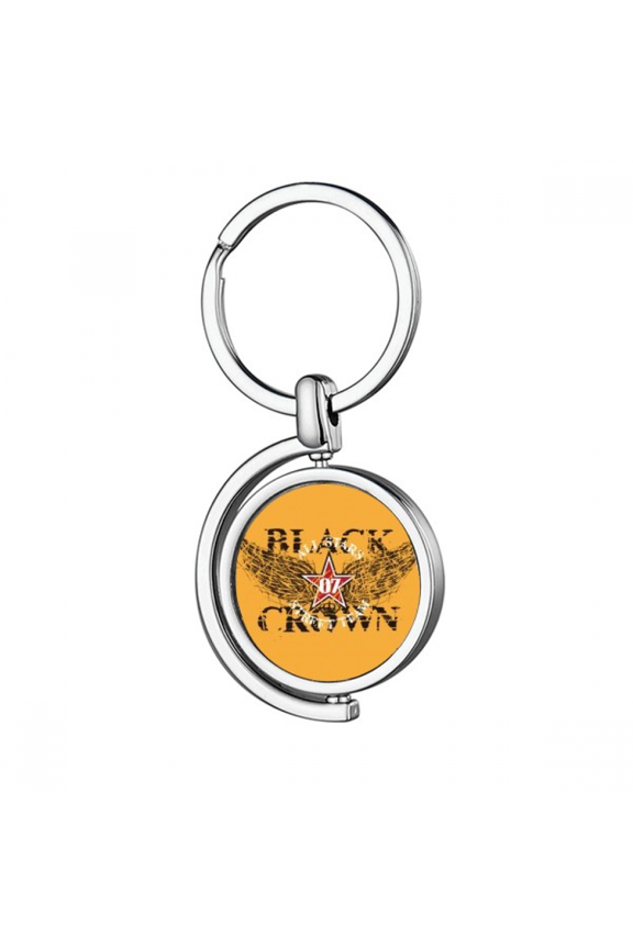 Graffiti Street Star Wings Crown Pattern Rotating Keychain Metal Keyring Holder