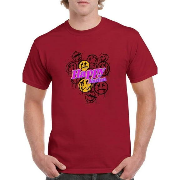 Graffiti Style Happy Dead Faces T-Shirt Men -Image by Shutterstock, Male 3X-Large