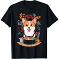 thumbnail image 1 of Graffiti Sushi Shiba Inu Kawaii Anime Cute Dog Eating Sushi T-Shirt, 1 of 4