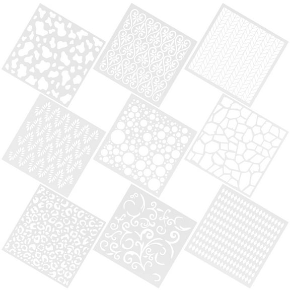 Graffiti Template 9 Pcs Stencils for Painting Delicate Pattern Sprung Piece Set Baking Mold/cake Booktabs The Pet