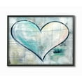 thumbnail image 1 of Graffiti Texture Heart Blue White 30 in x 24 in Framed Painting Art Print, by Stupell Home Décor, 1 of 7