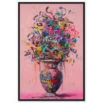 Graffiti Vase Canvas Graffiti Pop Art by Art Remedy, Black Frame, 10" x 15"