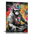 thumbnail image 1 of Graffiti Wall Art DJ Monkey Painting Banksy Gorilla Canvas Music Picture Pop Art Wall Decor, 1 of 4