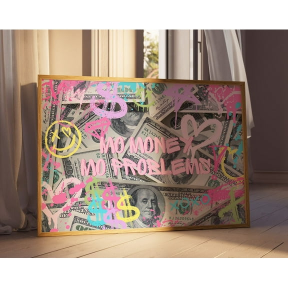 Graffiti Wall Art, Preppy Room Decor, Urban Wall Art, Preppy Art Print, Preppy Poster Print, Money Poster Print, Mo Money Mo Problems, Decor For Living Room Bedroom, 8x12 UNFRAMED