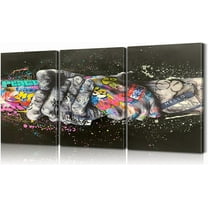 Graffiti Wall Art Sports Poster Football, Basketball, Baseball Wall Decor for Gym & Boys Room Built-in Lightweight Urban Sports Themed Artwork(Only canvas)