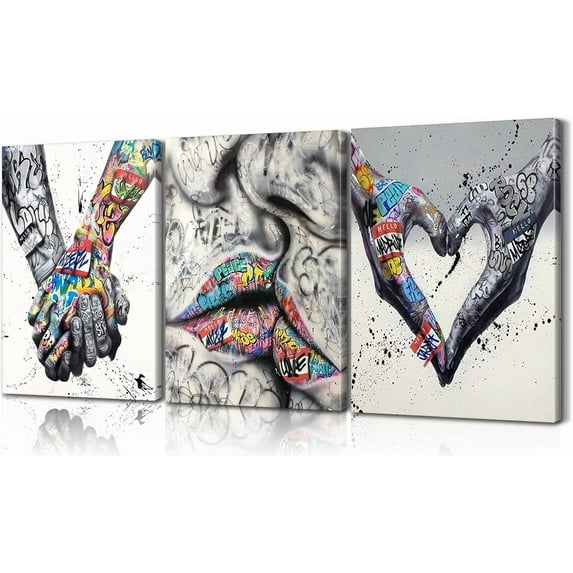 Graffiti Wall Art Sports Poster Football, Basketball, Baseball Wall Decor for Gym & Boys Room Built-in Lightweight Urban Sports Themed Artwork(Only canvas)