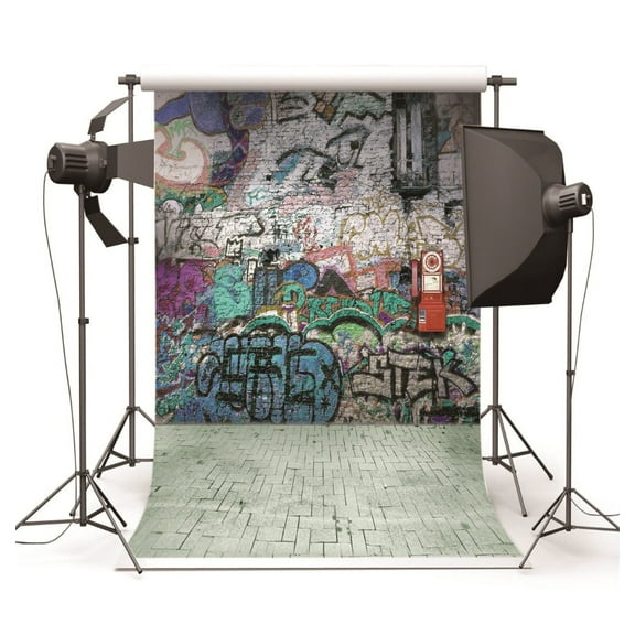 Graffiti Wall Brick Floor Computer Printed Photo Backdrops Vinyl Photography Background for Photo for Wedding Children