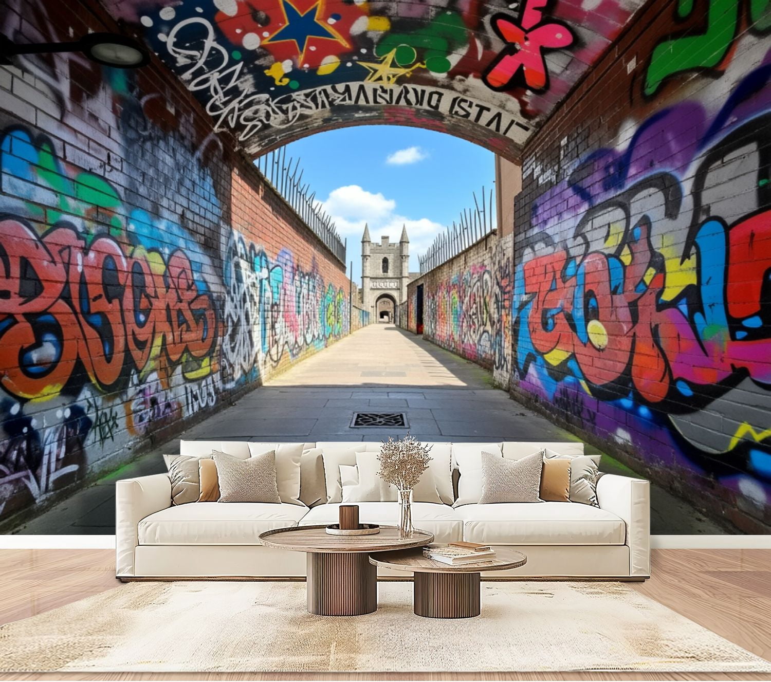 Graffiti Wallpaper Graffiti Tunnel Colorful Street Art Peel and Stick ...