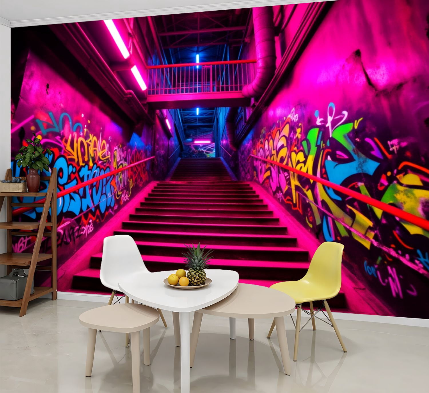 Graffiti Wallpaper Neon Graffiti Vibrant Street Art Peel and Stick Wall ...