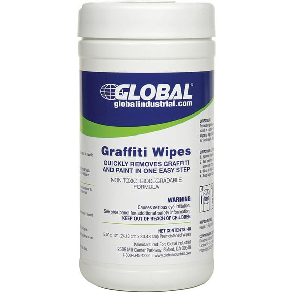 Global Industrial Graffiti Wipes 40 Wipes/Canister 6 Canisters/Case