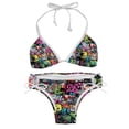 thumbnail image 1 of Graffiti Women's Detachable Sponge Adjustable Strap Bikini Set 2-Pack for Beach and Pool Parties, 1 of 6