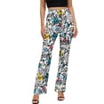 thumbnail image 1 of Black And White Graffiti Pants Abstract Art Classic Flare Trousers Spring Female Printed Streetwear Slim Pants, 1 of 2