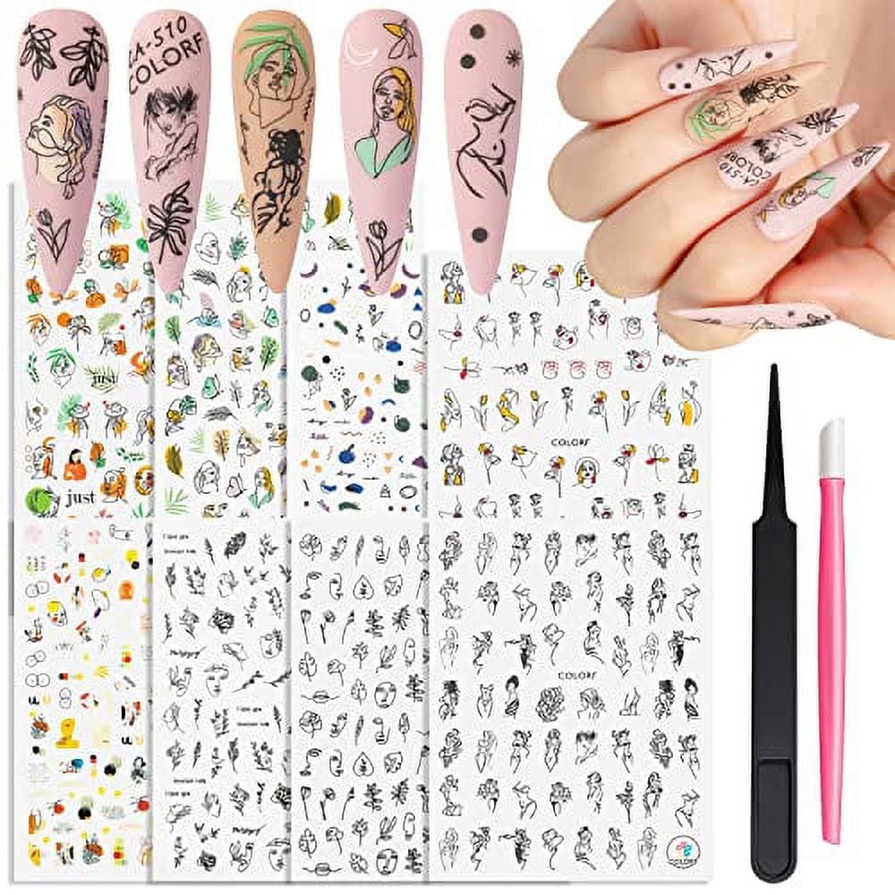 Graffiti fun nail art stickers decals set,3d self adhesive nail ...